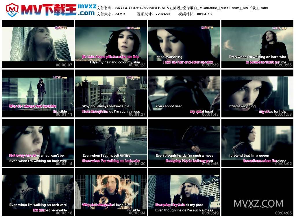 SKYLAR GREY-INVISIBLE(MTV)_英语_流行歌曲_MC803068